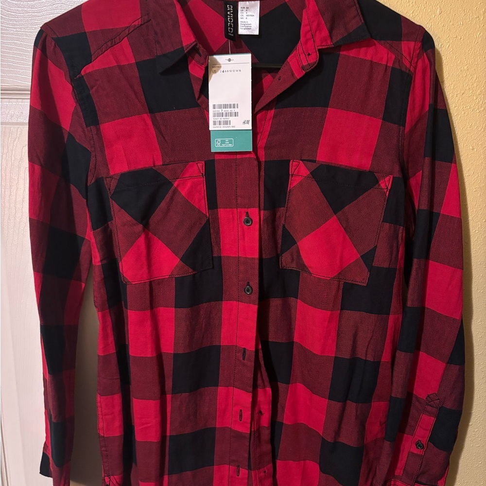 Brand new H&M Red and Black Plaid flannel